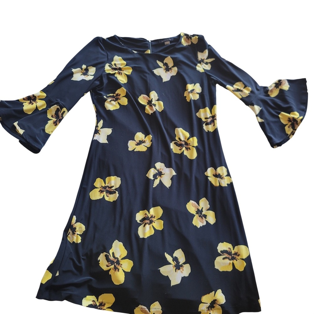 Tommy Hilfiger Navy Floral Bell Sleeve Dress Women Sizeâ 8